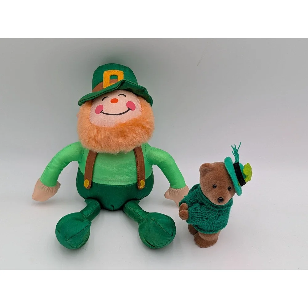 Gibson Greetings Plush Leprechaun 1995 Vintage St Patricks Day Hugger Bear Lot